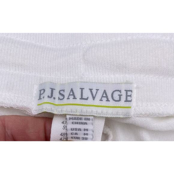 PJ Salvage White Pajama Shorts Intimates Silver Stars and Neon Sides Sz M - Picture 5 of 10